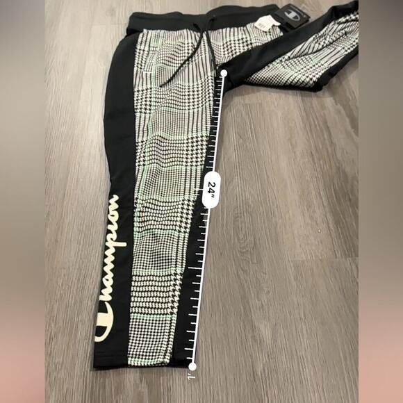 Champion Women's Slim Track Sweatpants Joggers in Black/Exploded Houndstooth XS - Picture 10 of 10